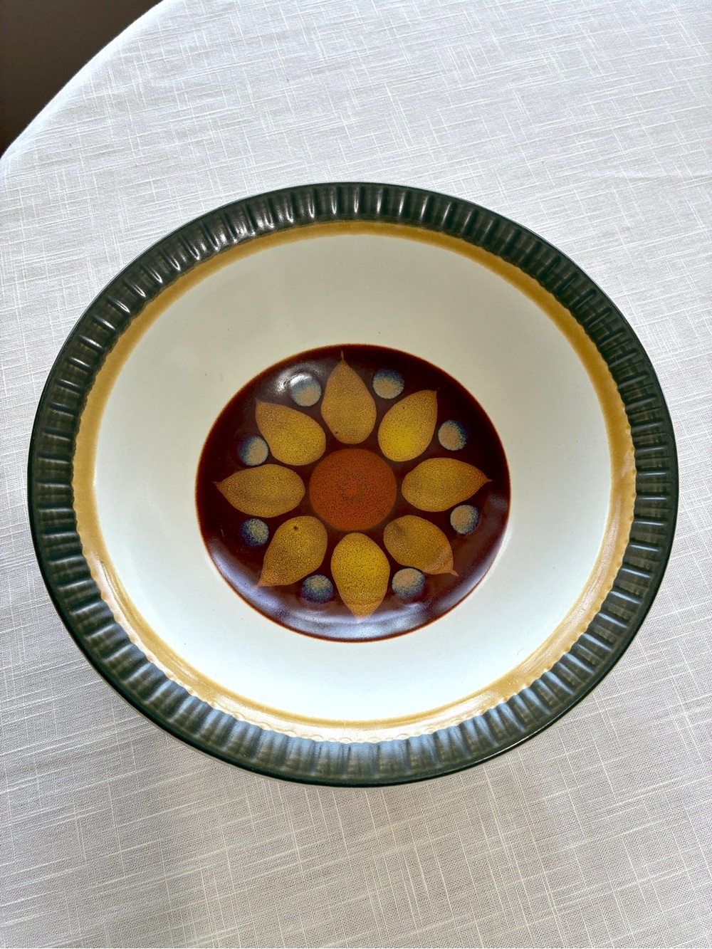 Vintage Stoneware Electra Japan Serving Bowl Lido Pattern